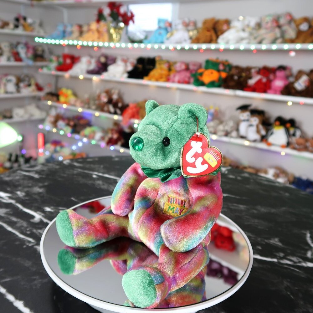 TY Beanie Baby - May Birthday‎ Bear (With Ruffles) | MWMT Mint Tags | Retired - Picture 6 of 16